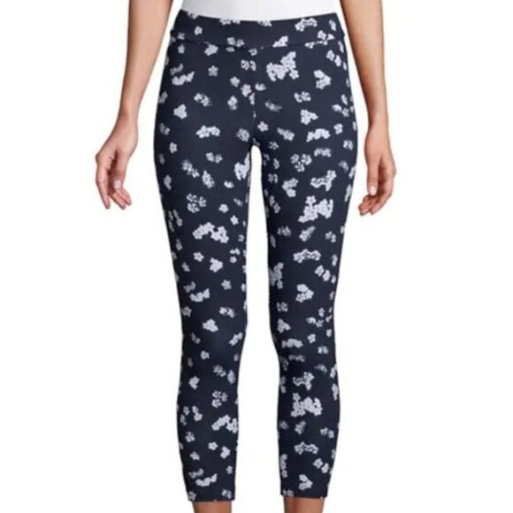 HUE Women's Contrast Daisy Capri Leggings Floral - Picture 1 of 2
